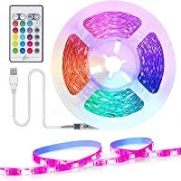 Tiras LED TV 2.2M- TASMOR Tira LED USB RGB 5050 Sincronización de Música Multicolor- Luces LED Habitación con Control…